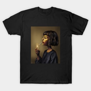 Girl with lighter T-Shirt